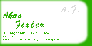 akos fixler business card